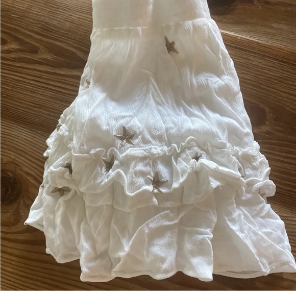 STORIA-Embroidered star mini skirt, ruffled edge & elastic waistband Size Small - Picture 4 of 4